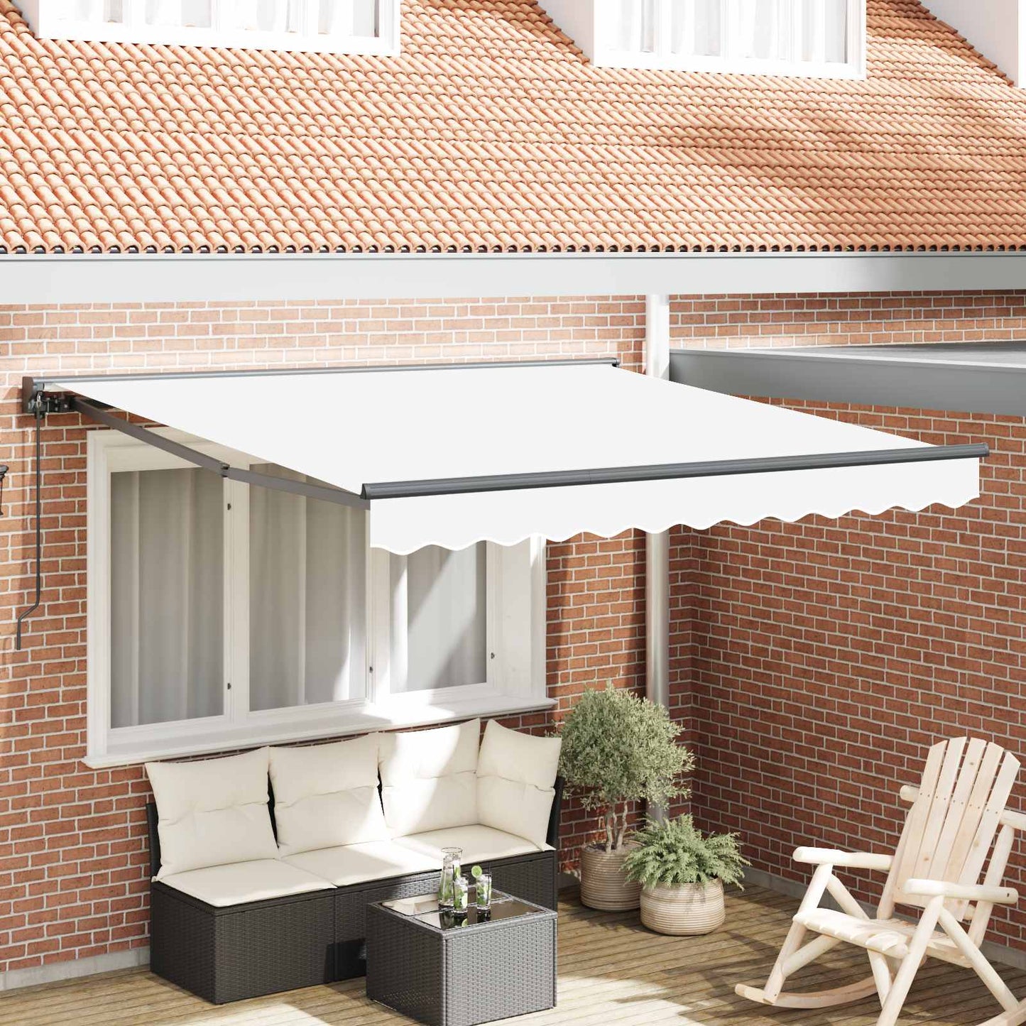 Awning Frame White 300 x 250 cm Polyester with PU coating