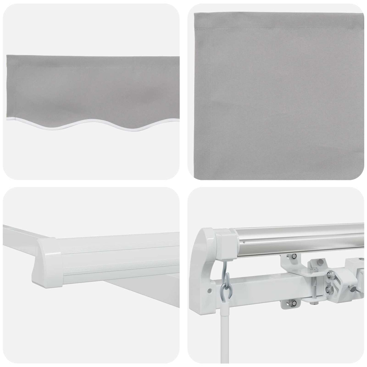 Retractable Awning Light Grey 300 x 250 x 165 cm