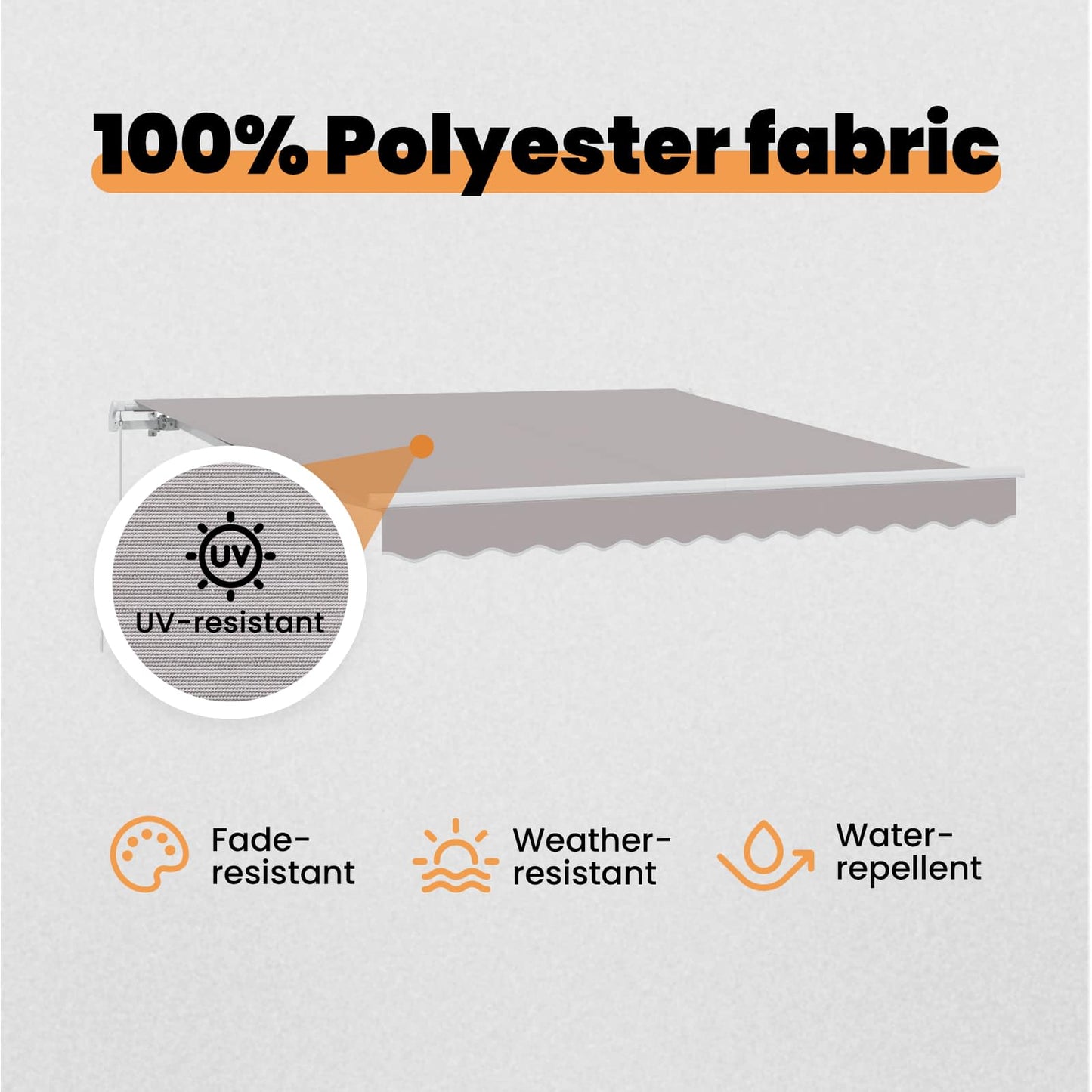 Retractable Awning Light Grey 300 x 250 x 165 cm