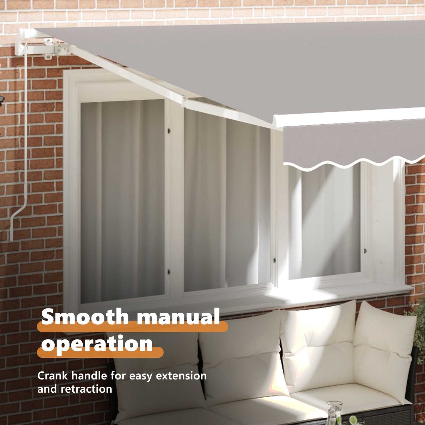 Retractable Awning Light Grey 300 x 250 x 165 cm