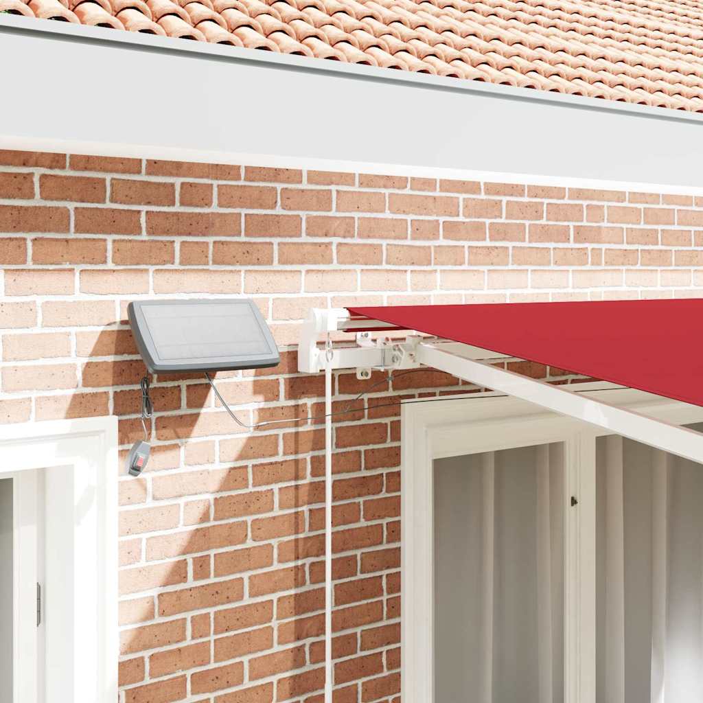 Retractable Awning Manual Red 300 x 250 cm Fabric and Steel