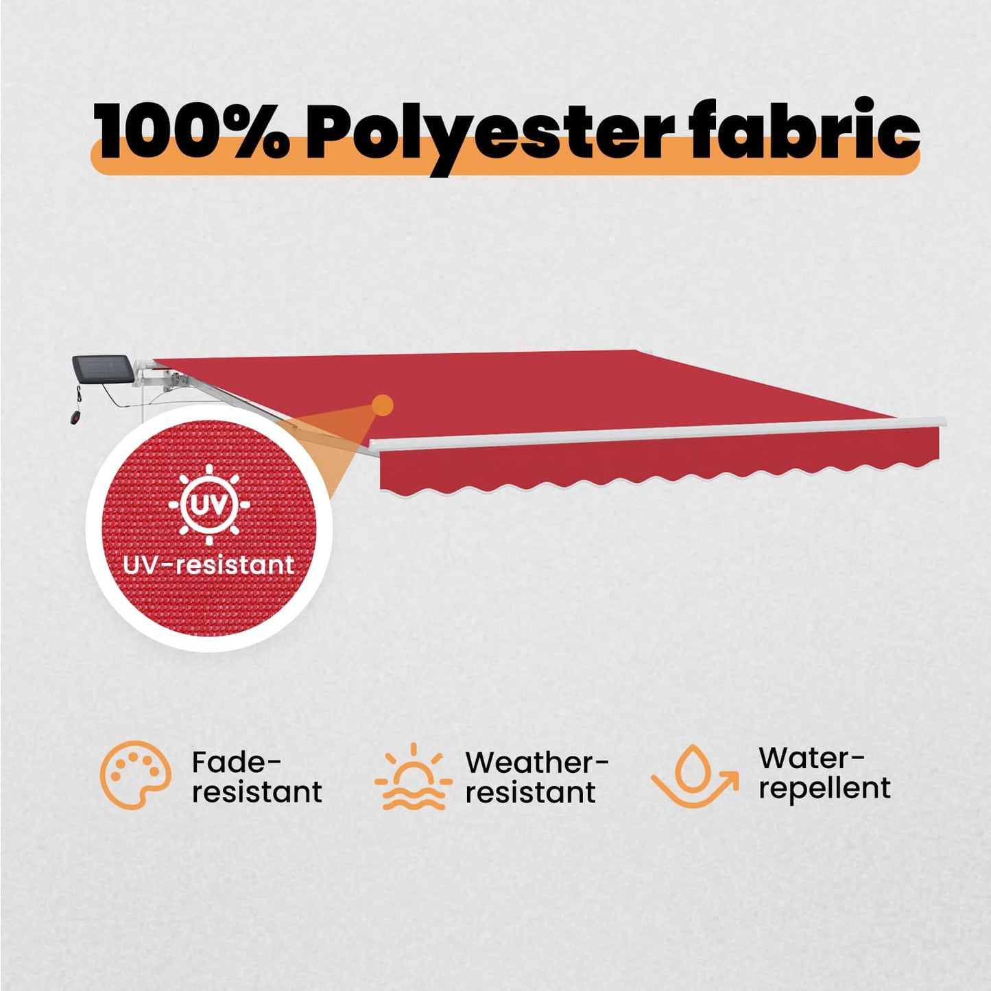Retractable Awning Red 300 x 250 cm Fabric and Aluminium