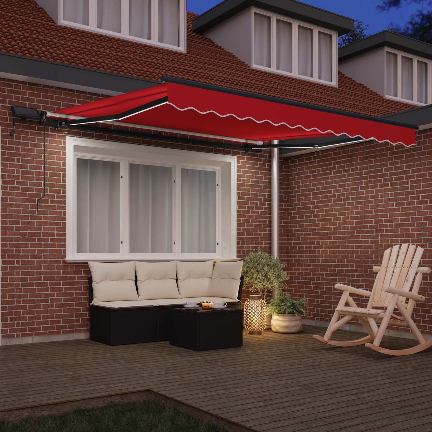 Retractable Awning Red 300 x 250 cm Fabric
