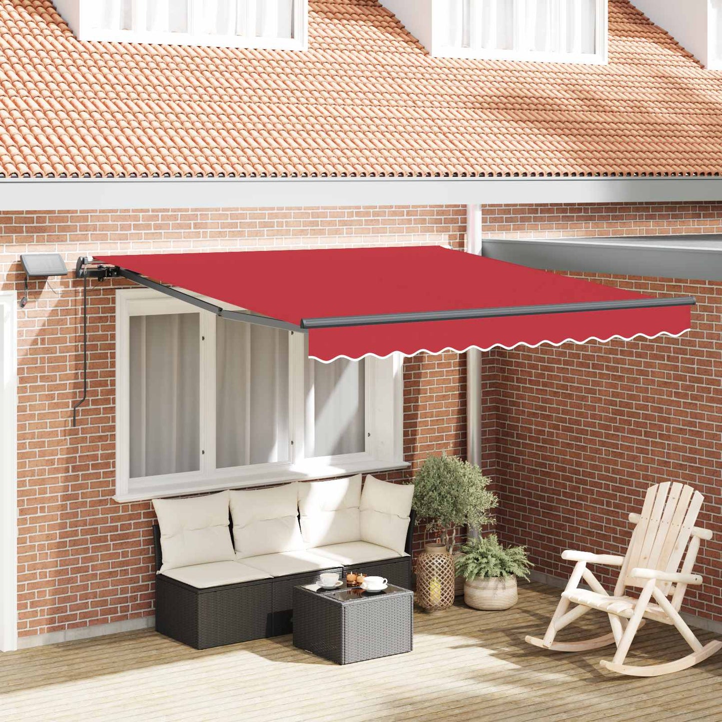 Retractable Awning Red 300 x 250 cm Fabric