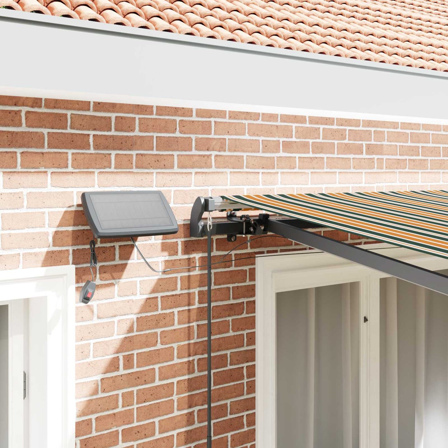 Retractable Awning Green and yellow 300 x 250 cm
