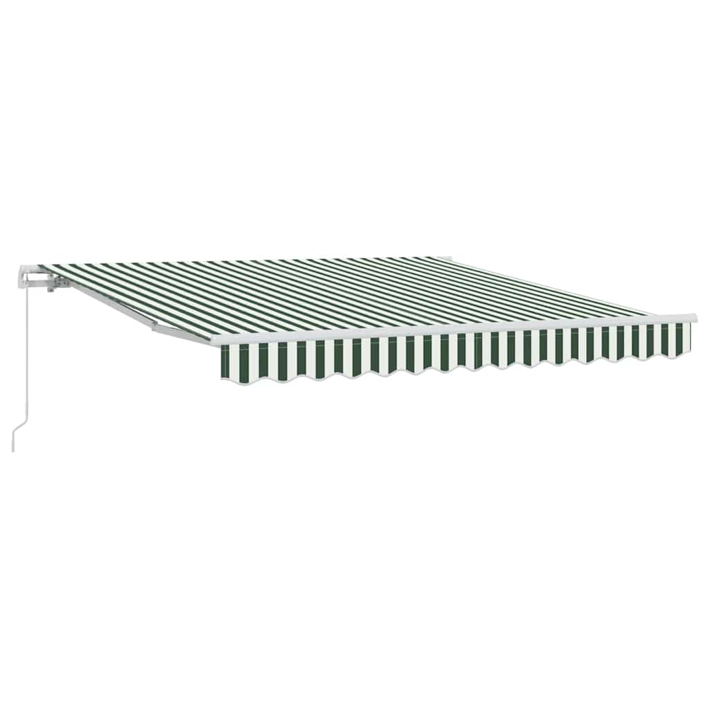 Awning Retractable Green and White 300 x 250 x 165 cm Polyester