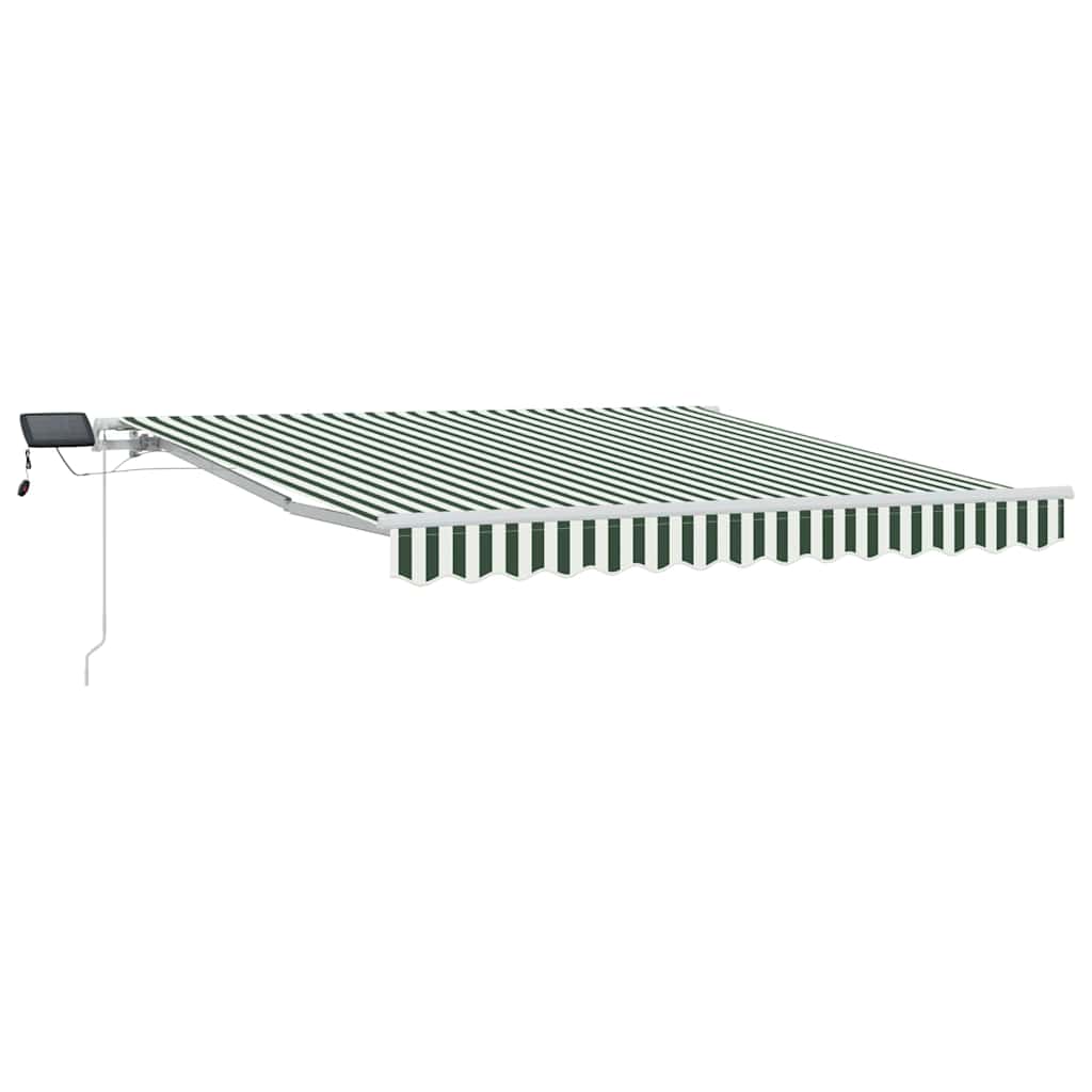 Retractable Awning Manual Green and White 300 x 250 cm