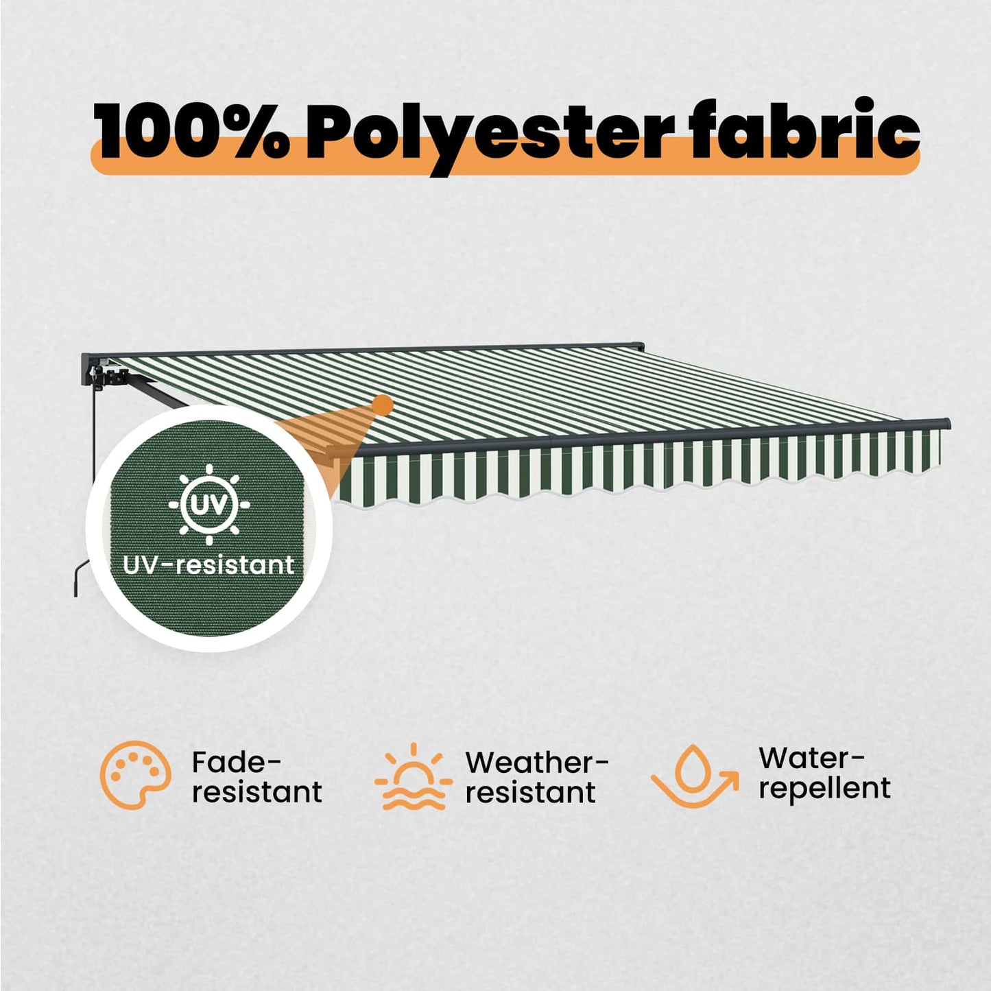 Awning Frame Green and White 300 x 250 cm