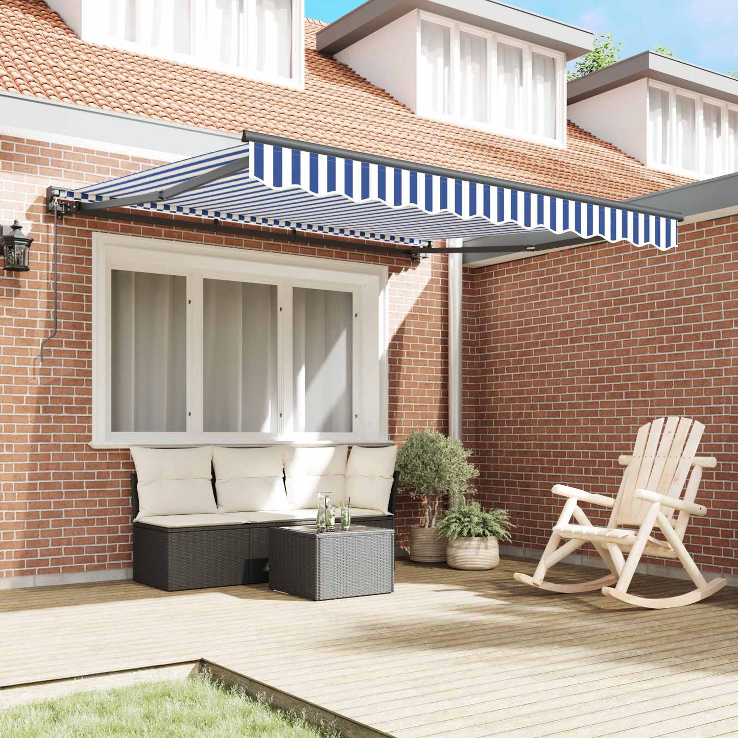 Awning Frame Blue and White 350 x 250 cm