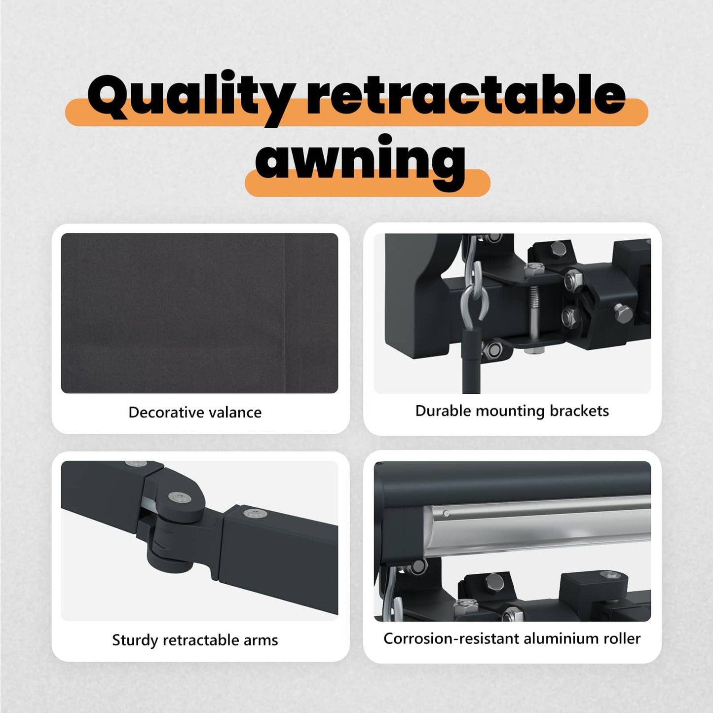 Awning Frame Anthracite 350 x 250 cm Polyester with PU coating