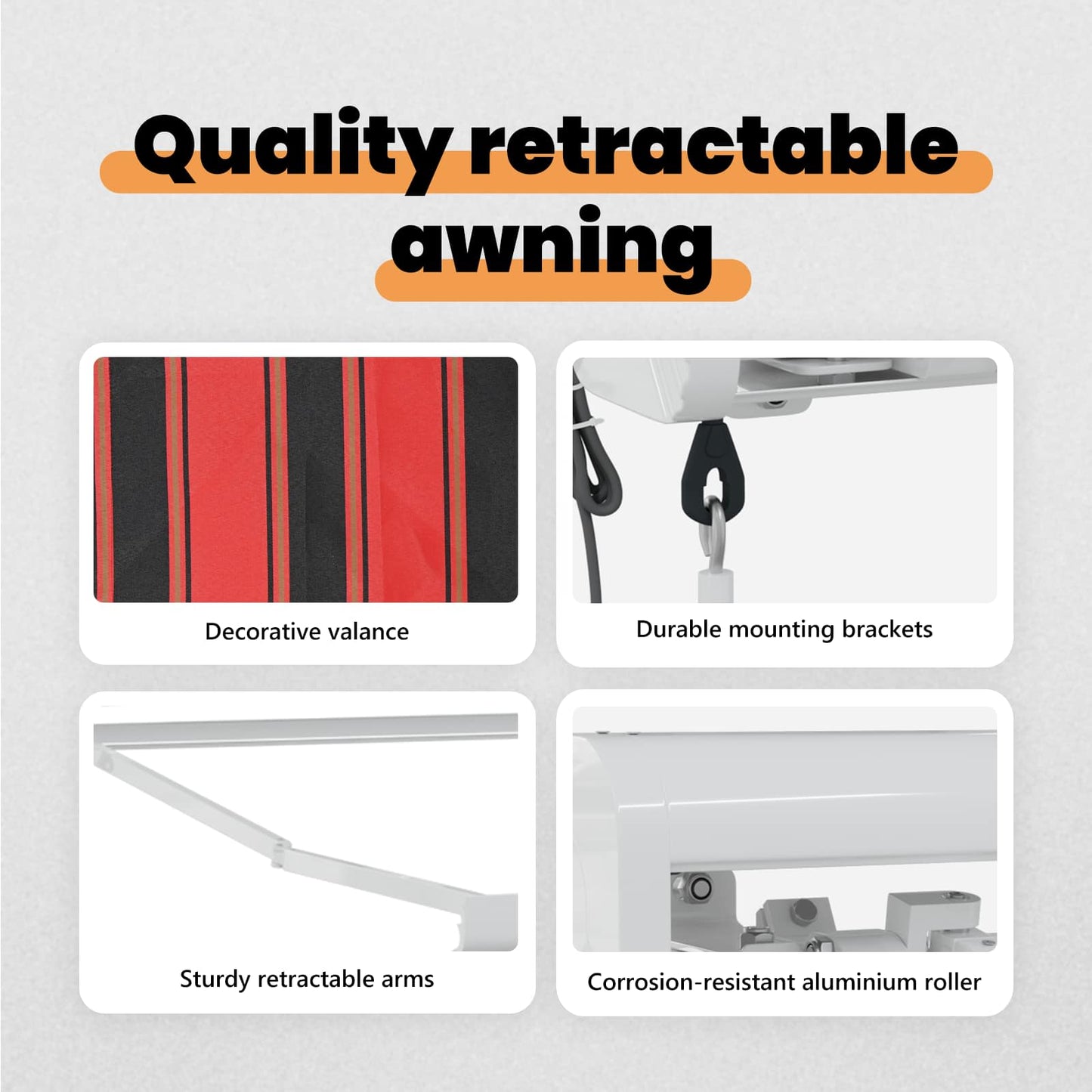 Retractable Awning Orange and brown 350 x 250 cm