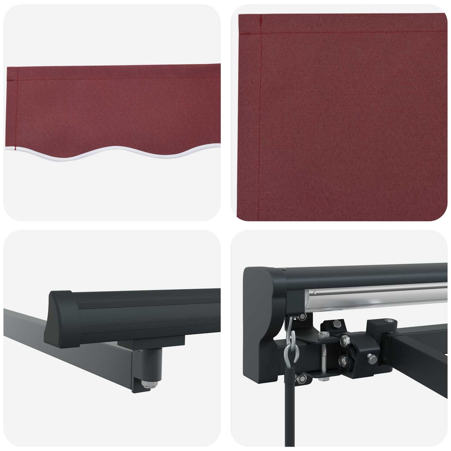 Awning Frame Burgundy 350 x 250 cm Polyester with PU coating