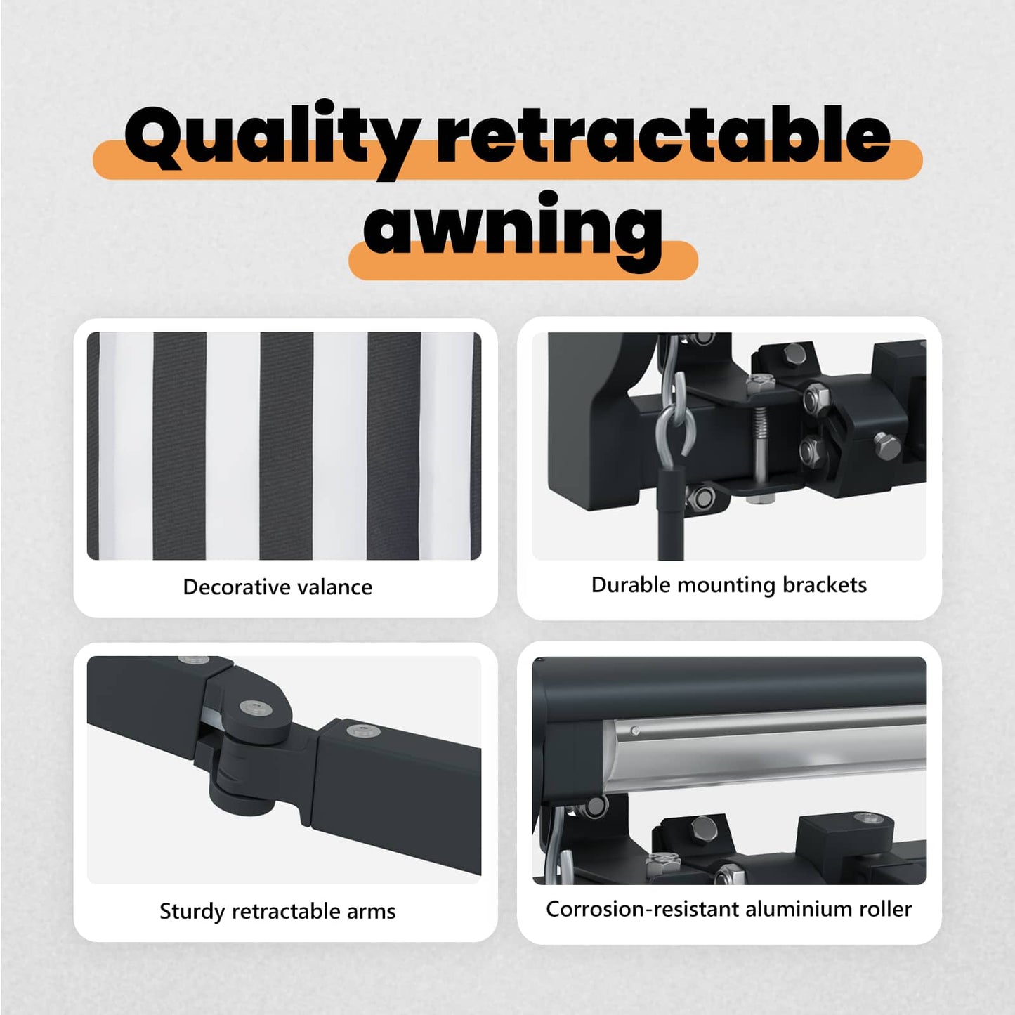 Awning Frame Anthracite and White 350 x 250 cm