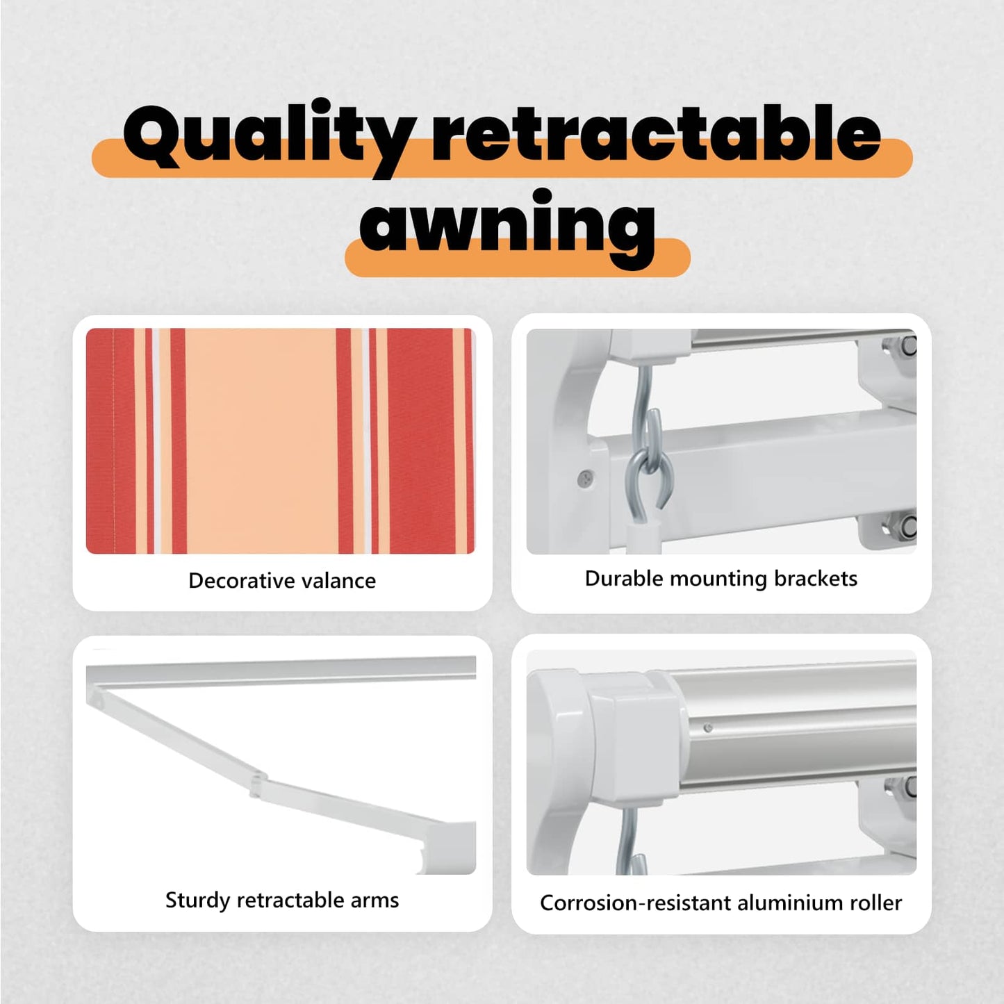 Retractable Awning Yellow and Orange 350 x 250 x 165 cm