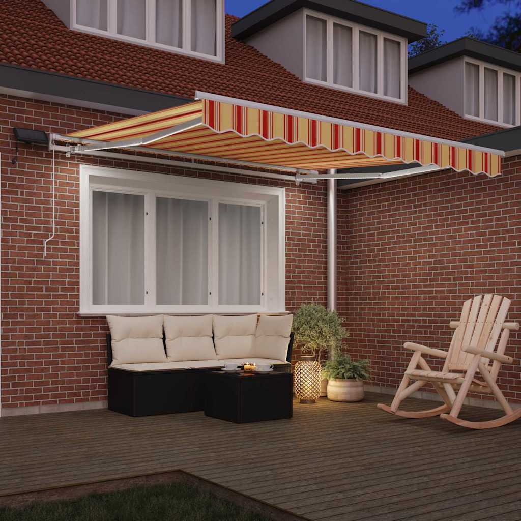Retractable Awning Yellow and Orange 350 x 250 cm