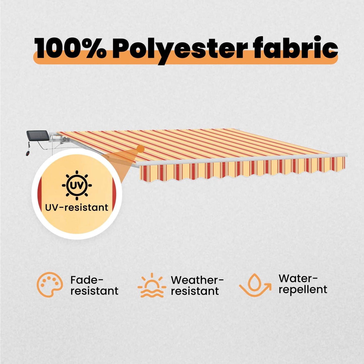 Retractable Awning Yellow and Orange 350 x 250 cm