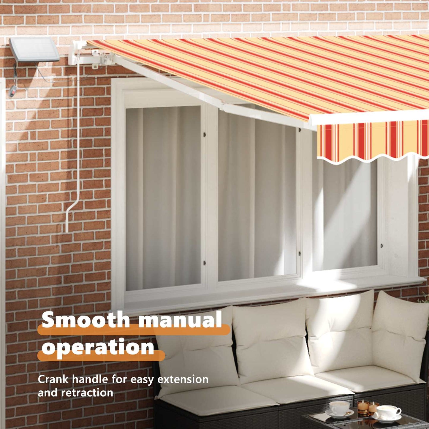 Retractable Awning Yellow and Orange 350 x 250 cm