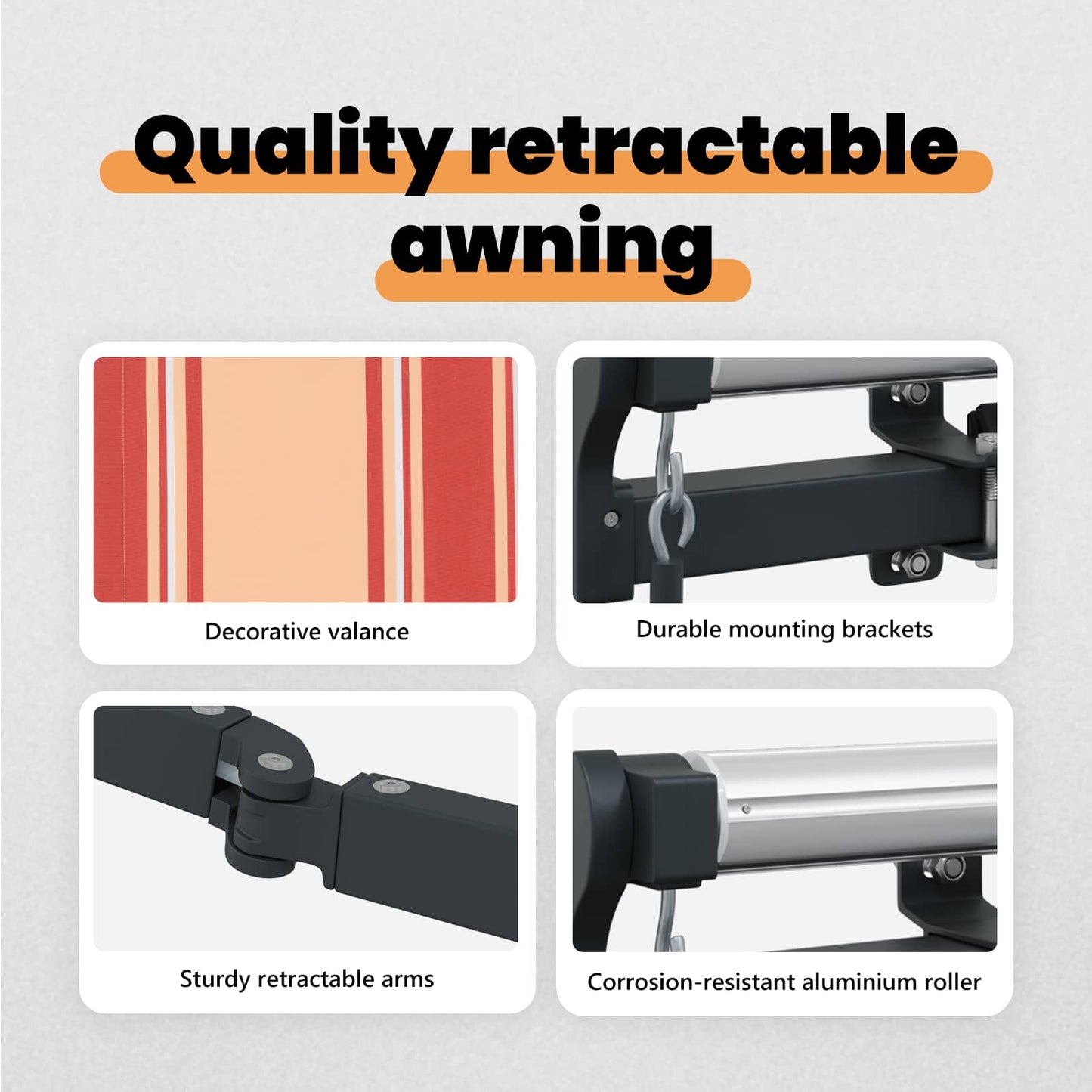 Retractable Awning Yellow and Orange 350 x 250 cm