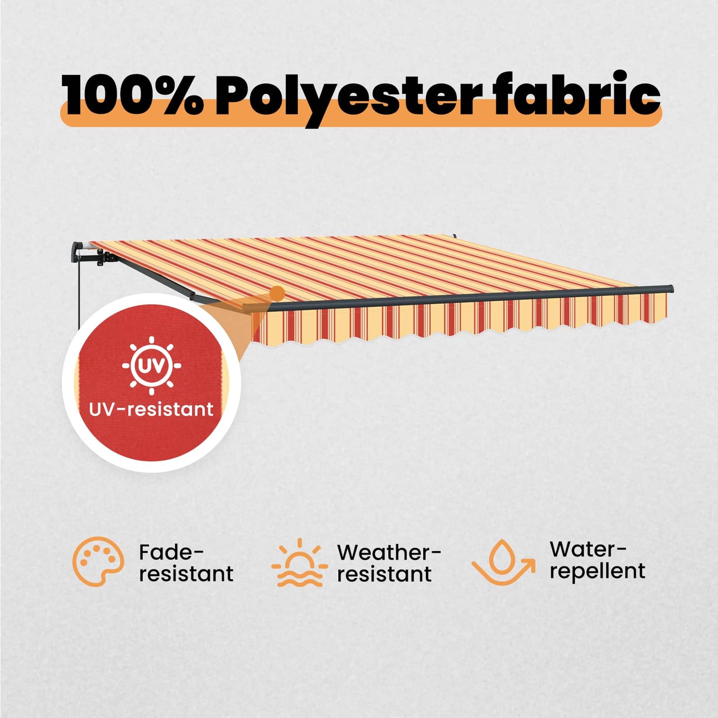 Retractable Awning Yellow and Orange 350 x 250 cm
