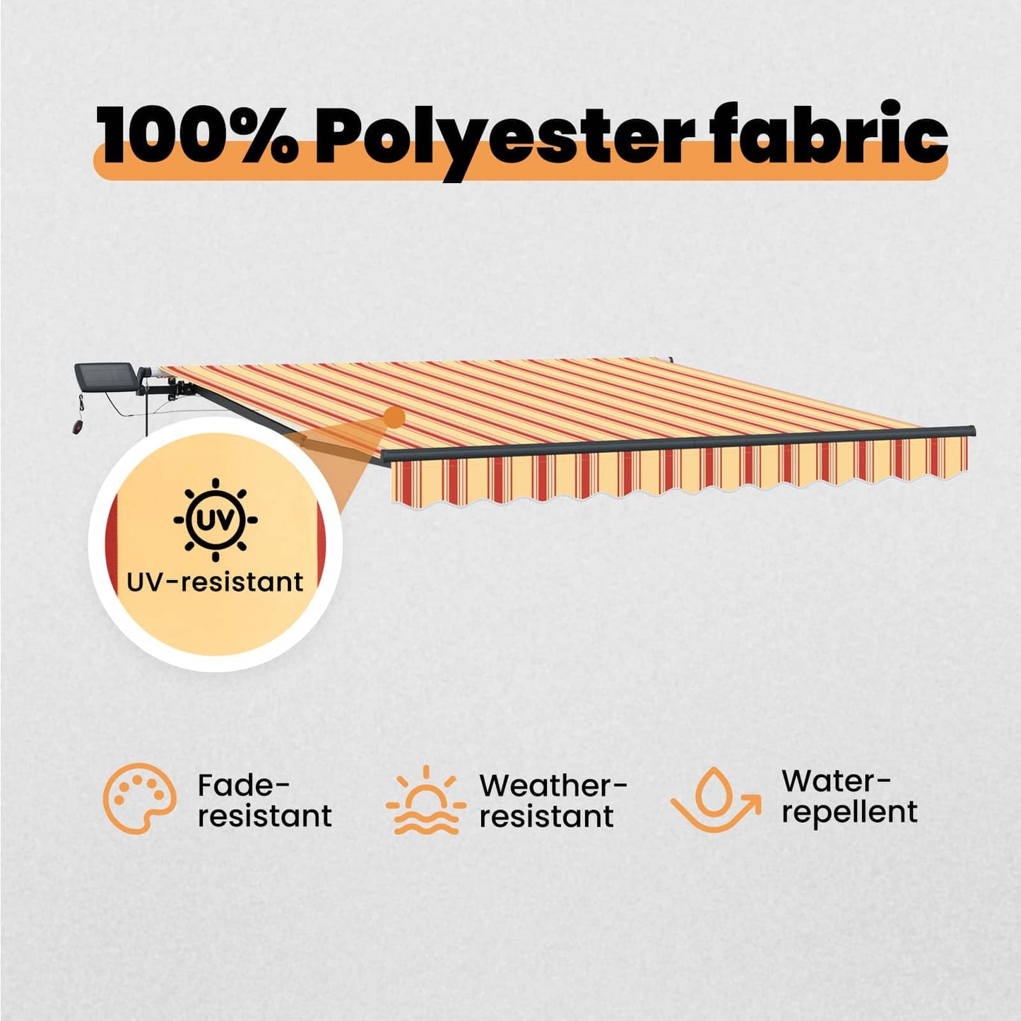 Retractable Awning Yellow and Orange 350 x 250 cm
