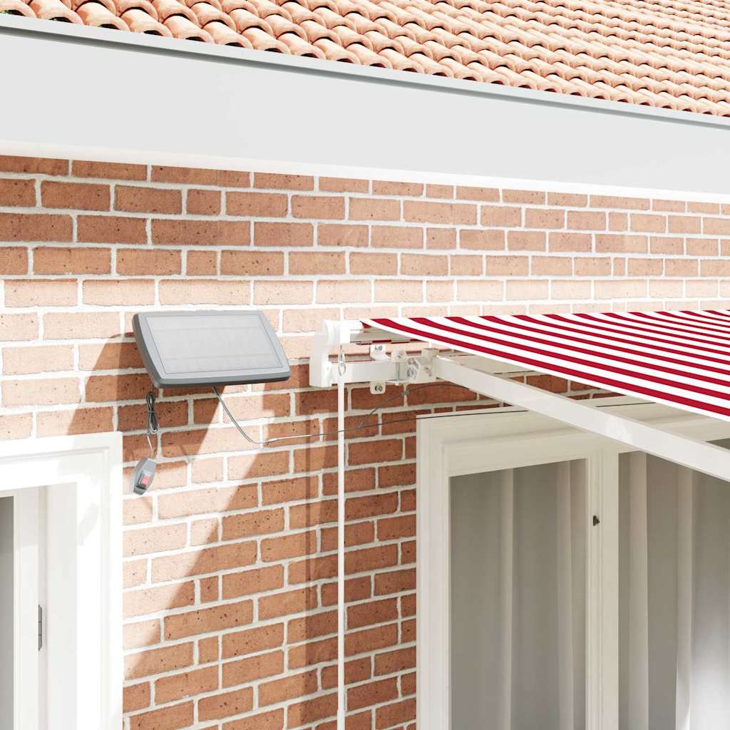 Retractable Awning Red and White 350 x 250 cm