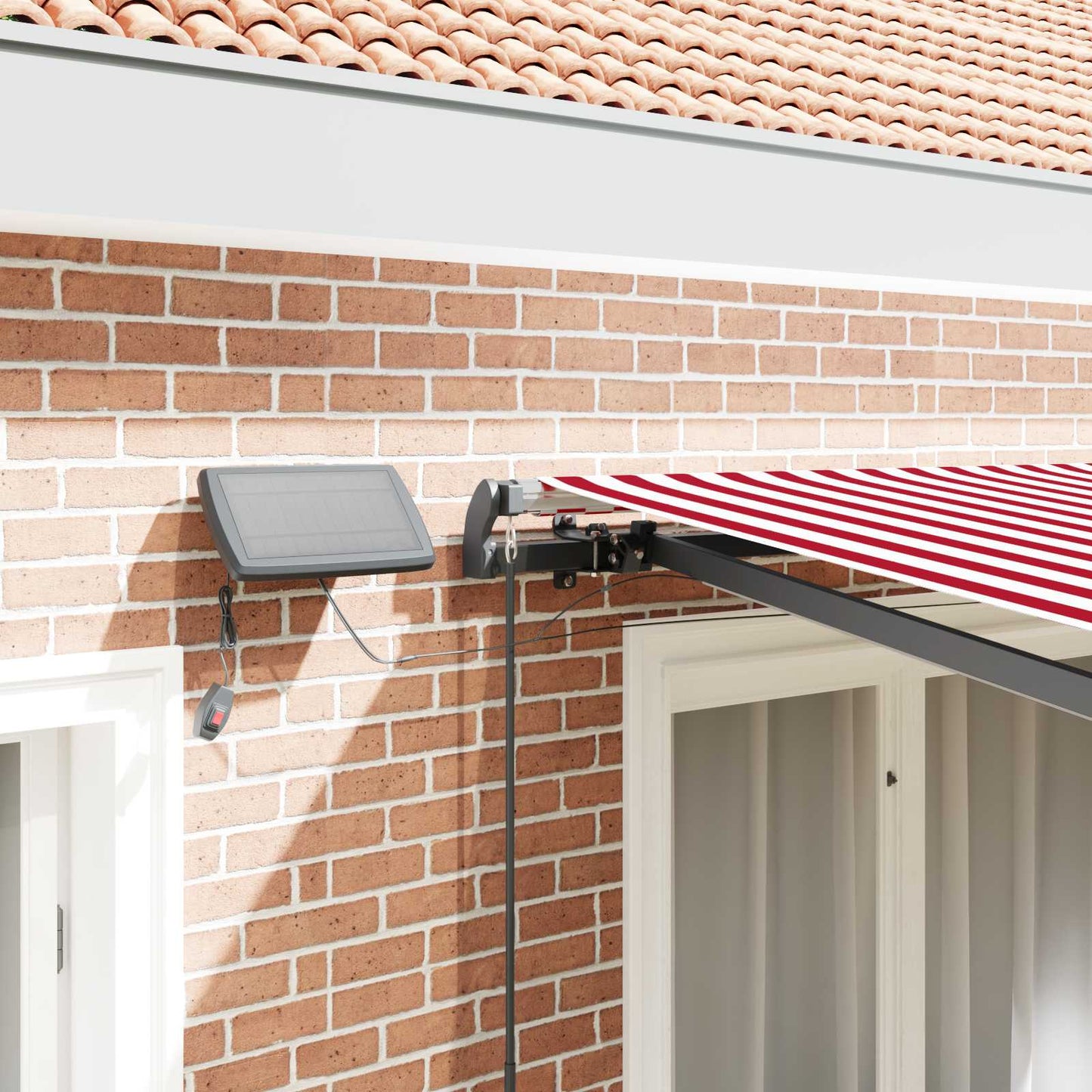 Retractable Awning Red and White 350 x 250 cm