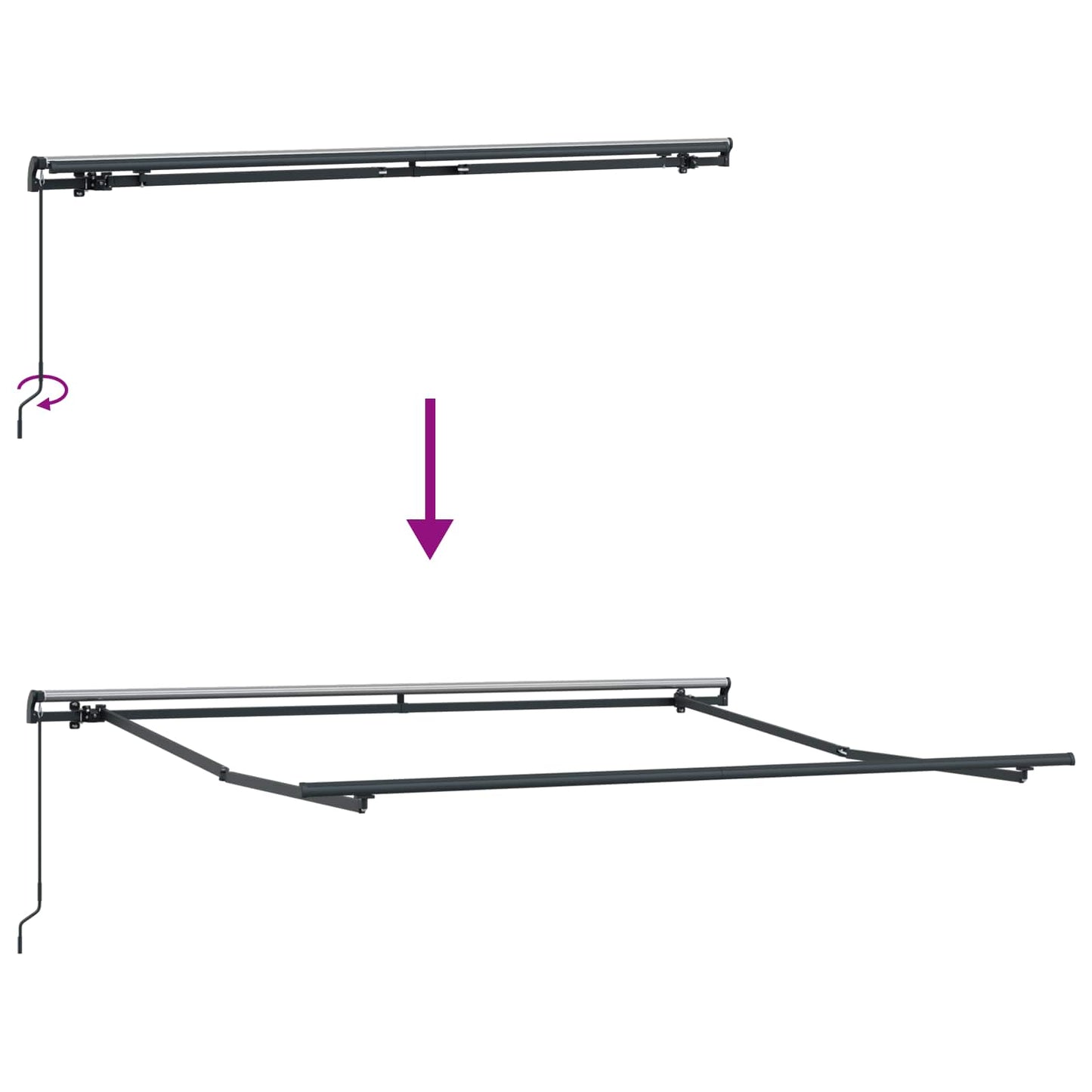Retractable Awning Multicolour 350 x 250 cm Polyester and Steel