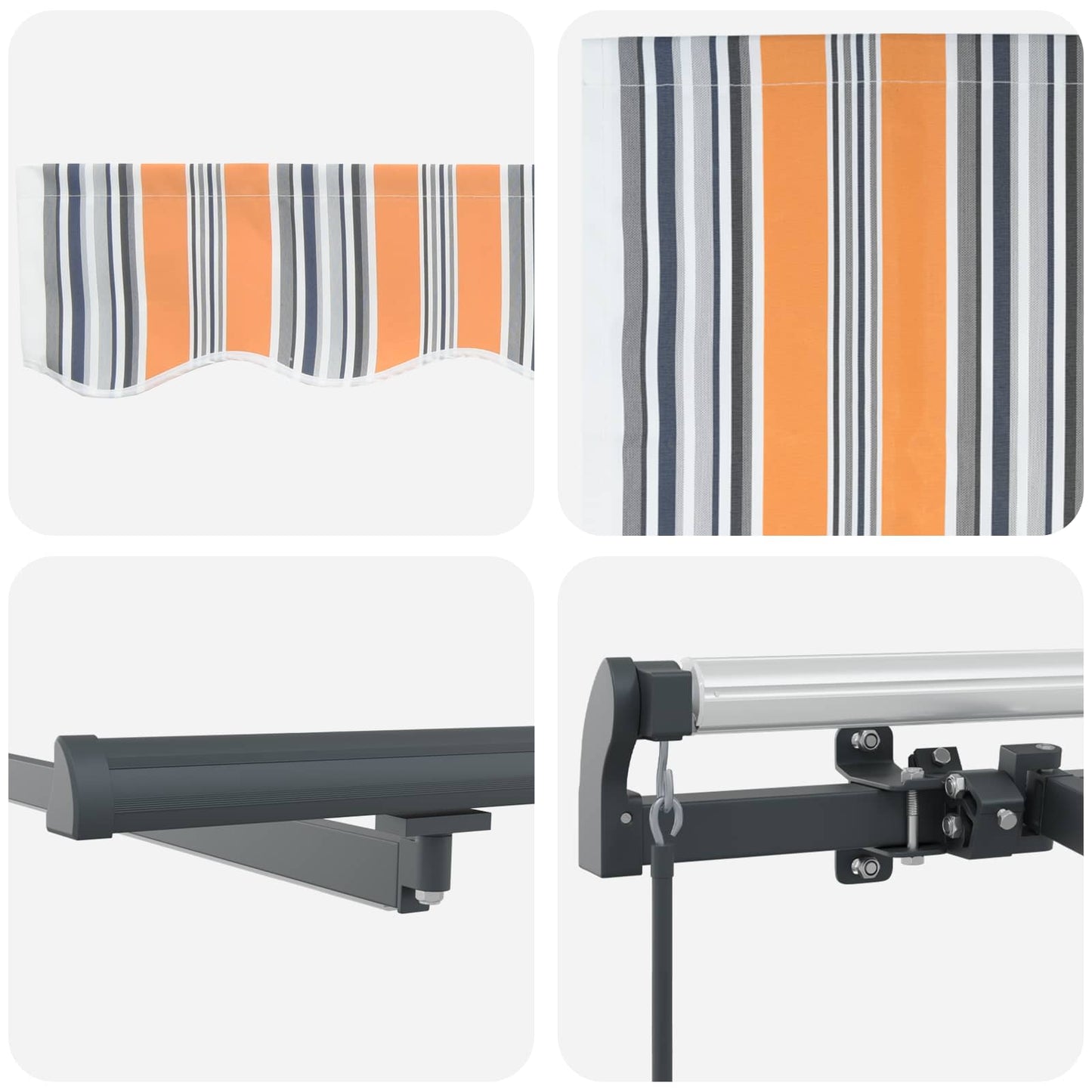 Retractable Awning Multicolour 350 x 250 cm Fabric