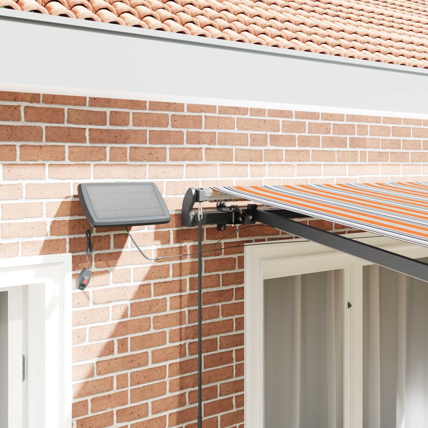 Retractable Awning Multicolour 350 x 250 cm Fabric