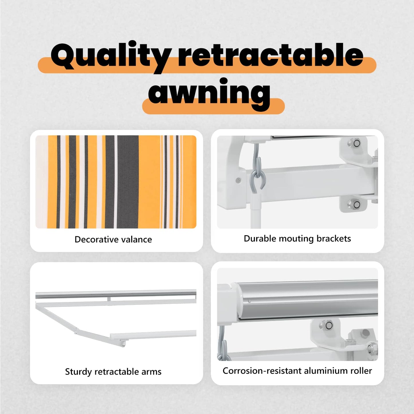 Retractable Awning Multicolour 350 x 250 cm
