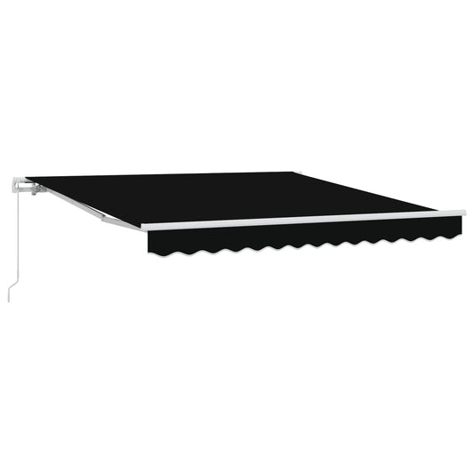 Retractable Awning Black 350 x 250 cm Polyester and Aluminium