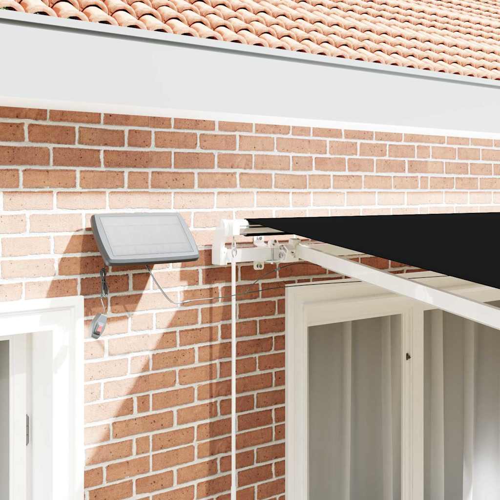 Retractable Awning Black 350 x 250 cm Fabric and Steel