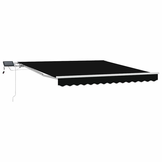 Retractable Awning Black 350 x 250 cm Fabric and Aluminium