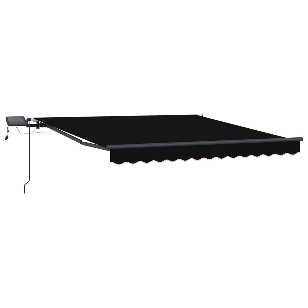 Retractable Awning Black 350 x 250 cm Fabric and Aluminium