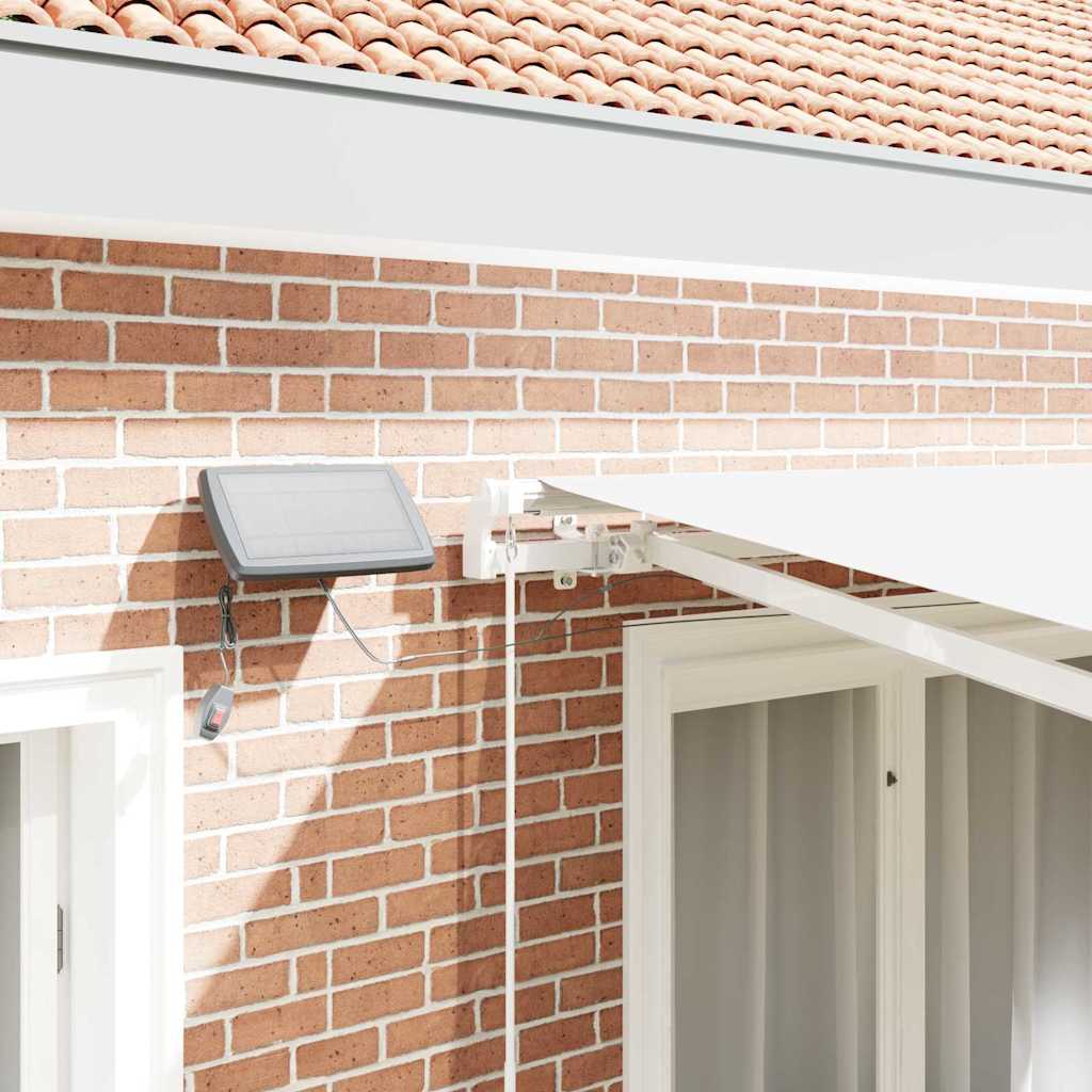 Retractable Awning Manual White 350 x 250 cm Fabric and Steel