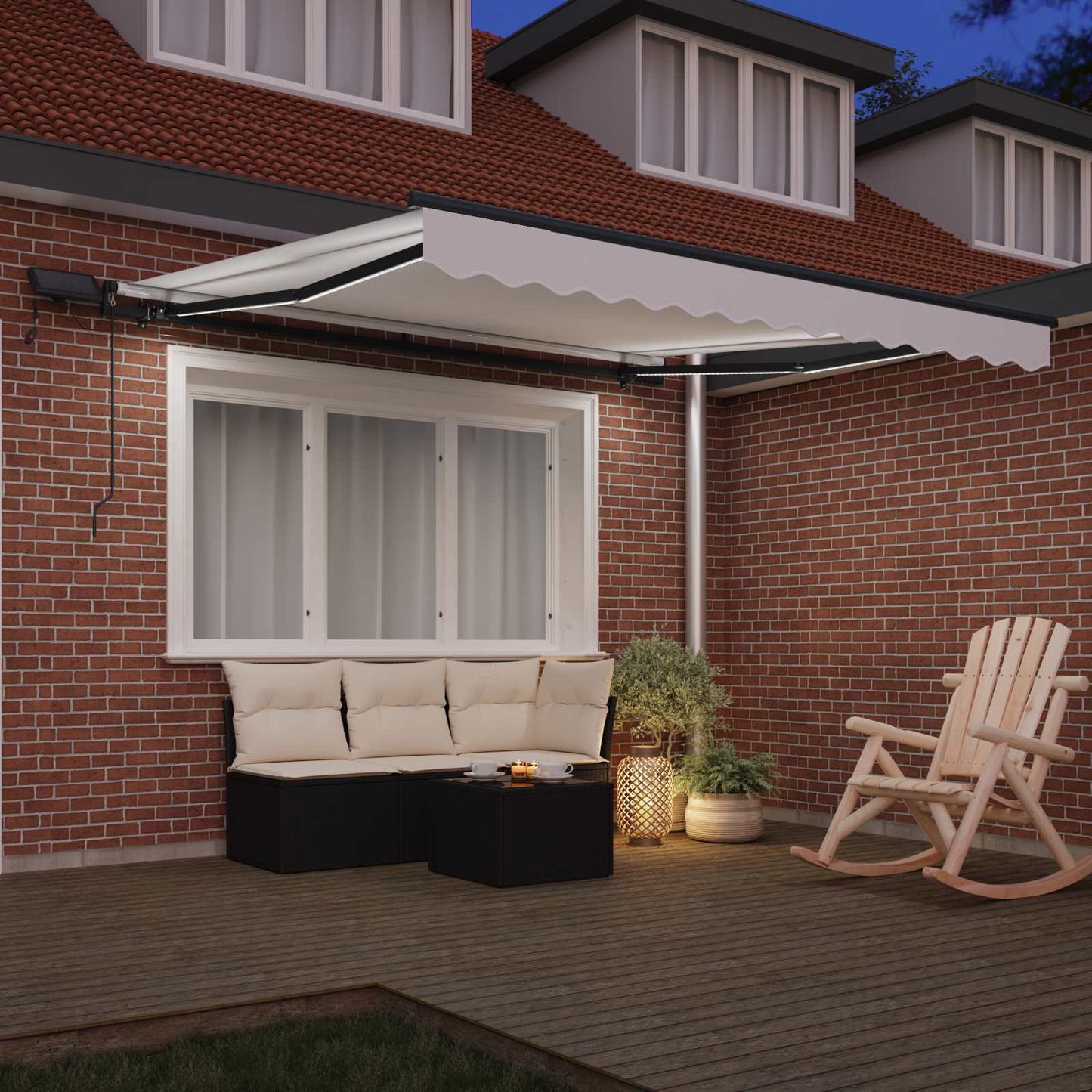 Retractable Awning White 350 x 250 cm Fabric
