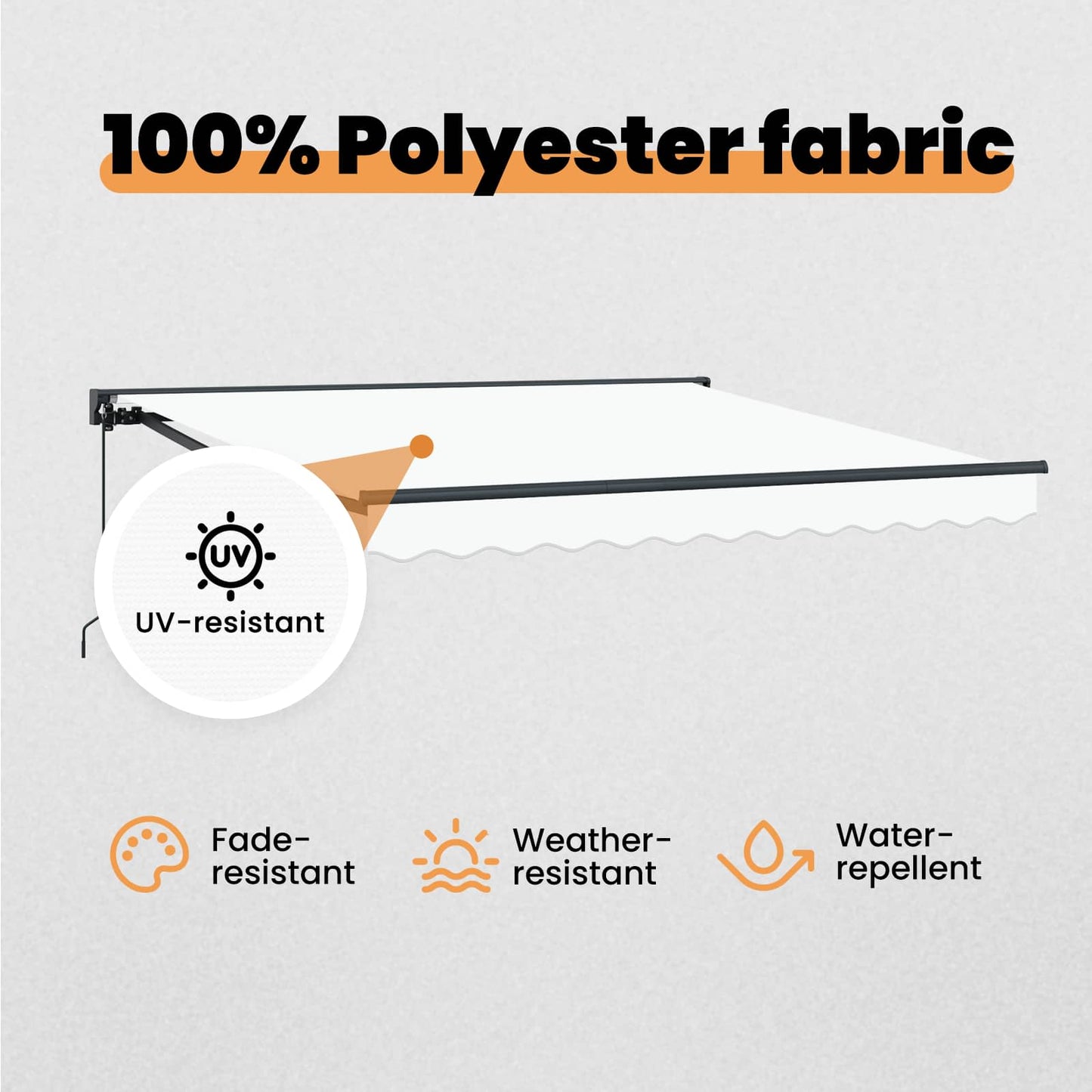 Awning Frame White 350 x 250 cm Polyester with PU coating