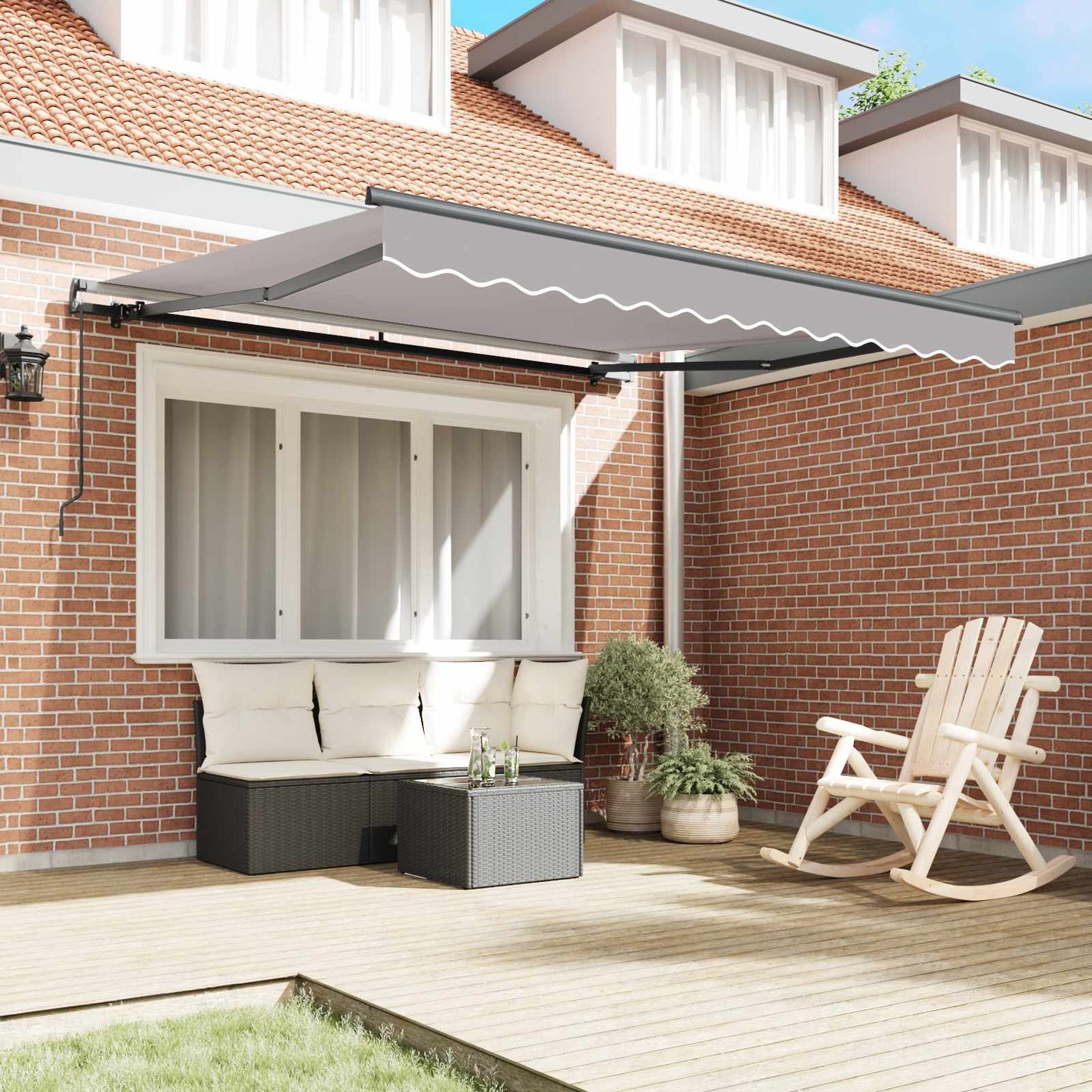 Retractable Awning Light Grey 350 x 250 cm