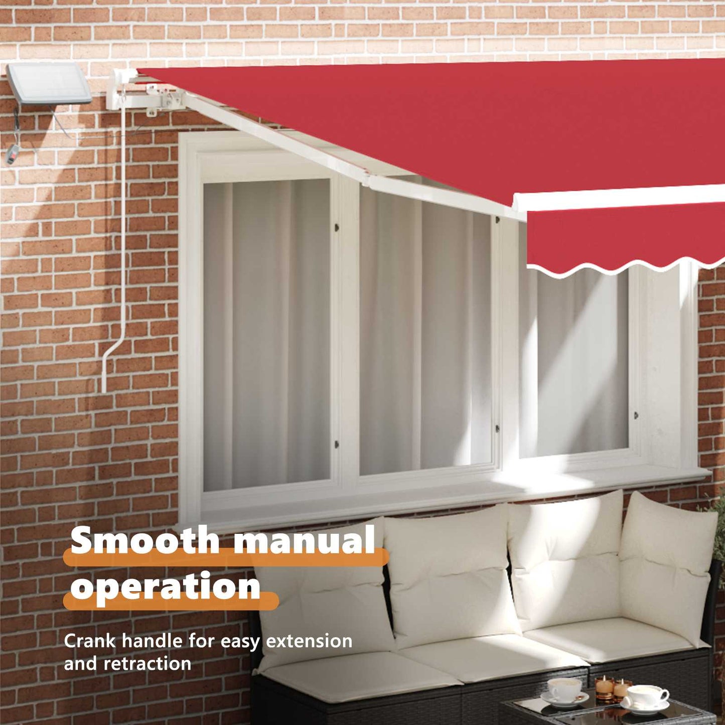 Retractable Awning Red 350 x 250 cm Fabric and Aluminium