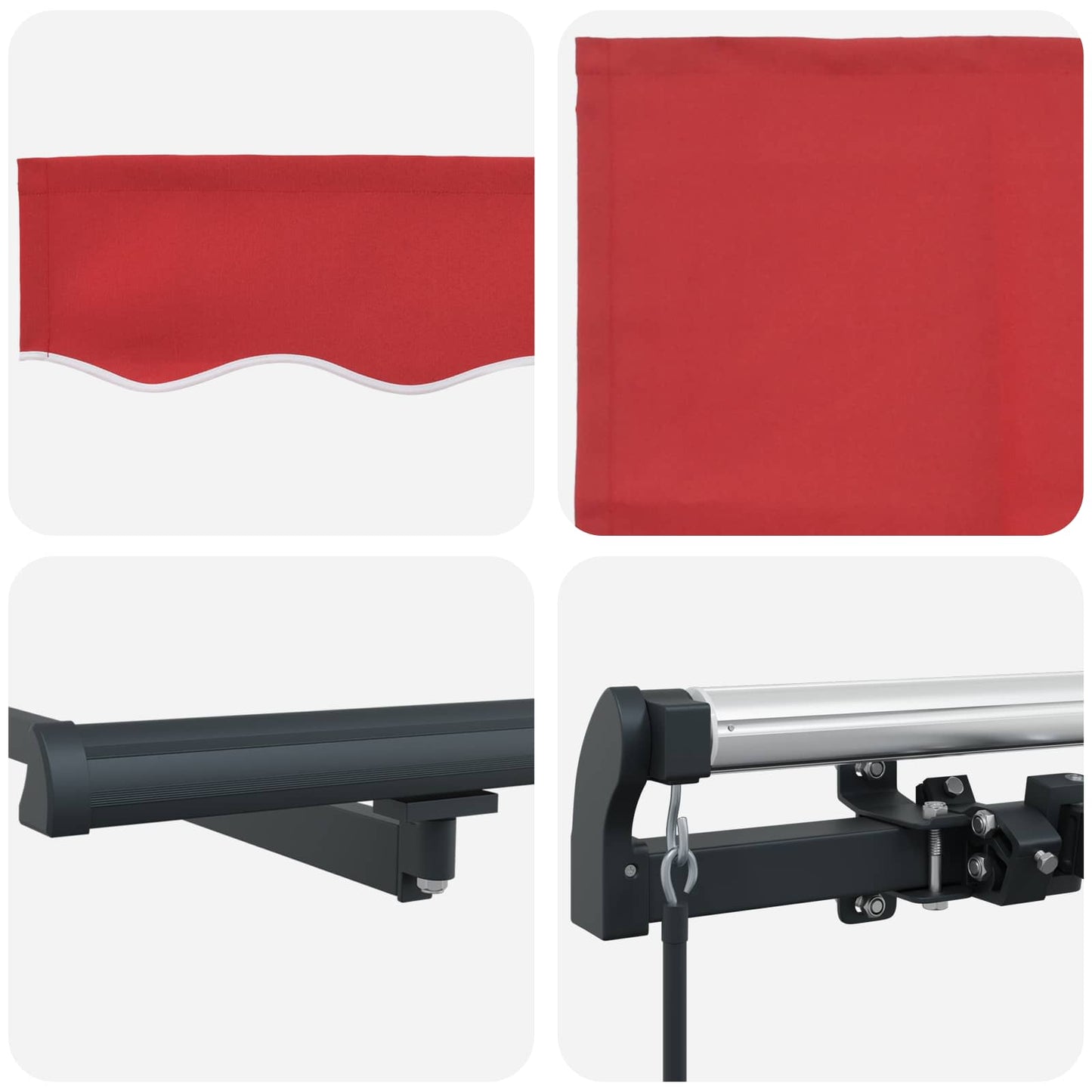 Retractable Awning Red 350 x 250 cm Polyester and Steel