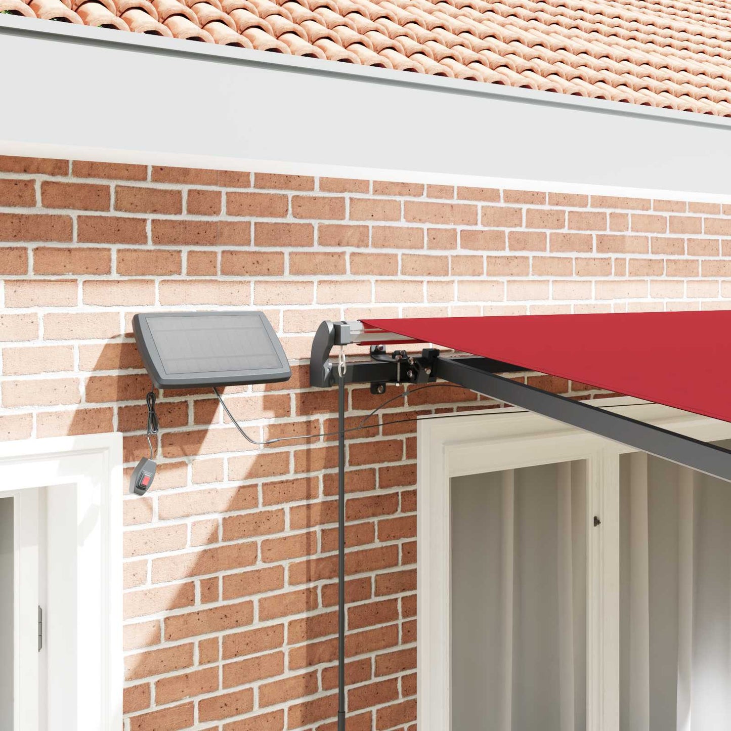 Retractable Awning Red 350 x 250 cm Fabric