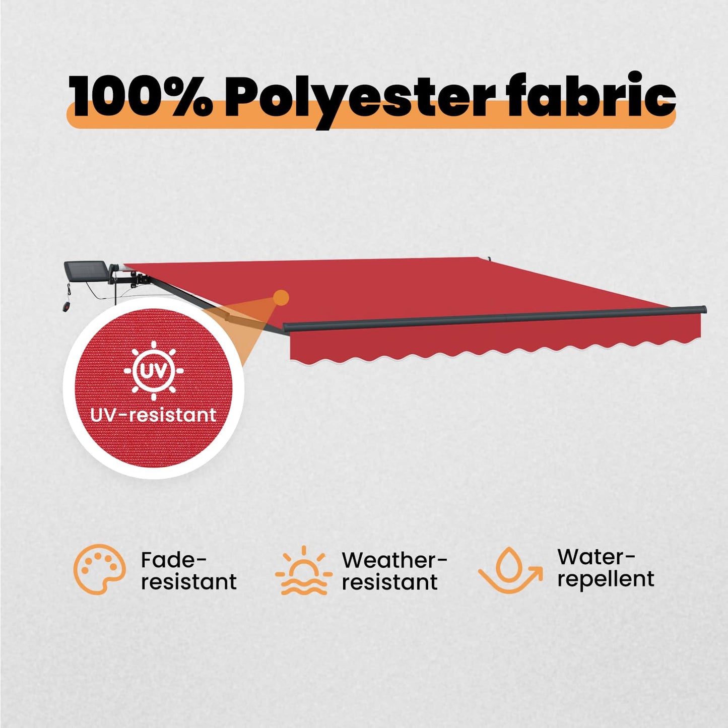 Retractable Awning Red 350 x 250 cm Fabric and Aluminium