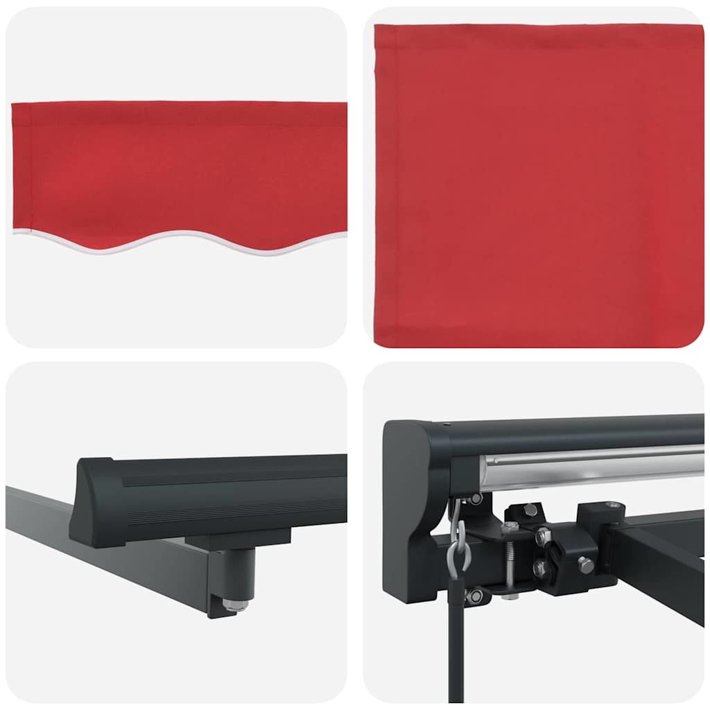 Awning Frame Red 350 x 250 cm Polyester with PU coating