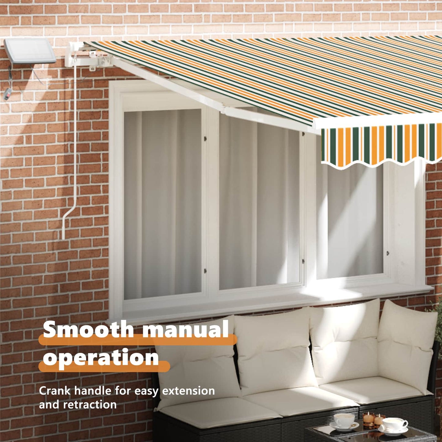 Retractable Awning Green and yellow 350 x 250 cm