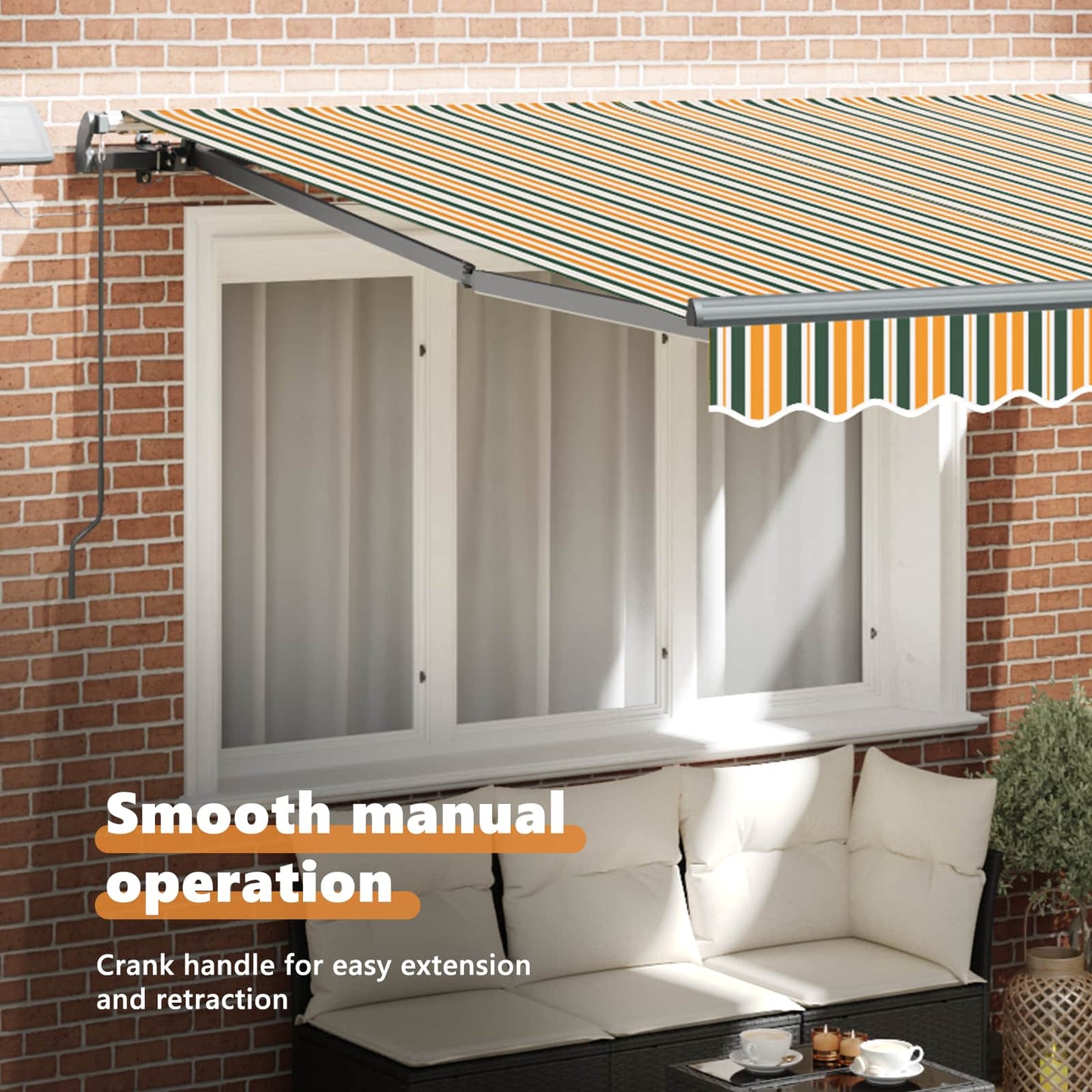 Retractable Awning Green and yellow 350 x 250 cm