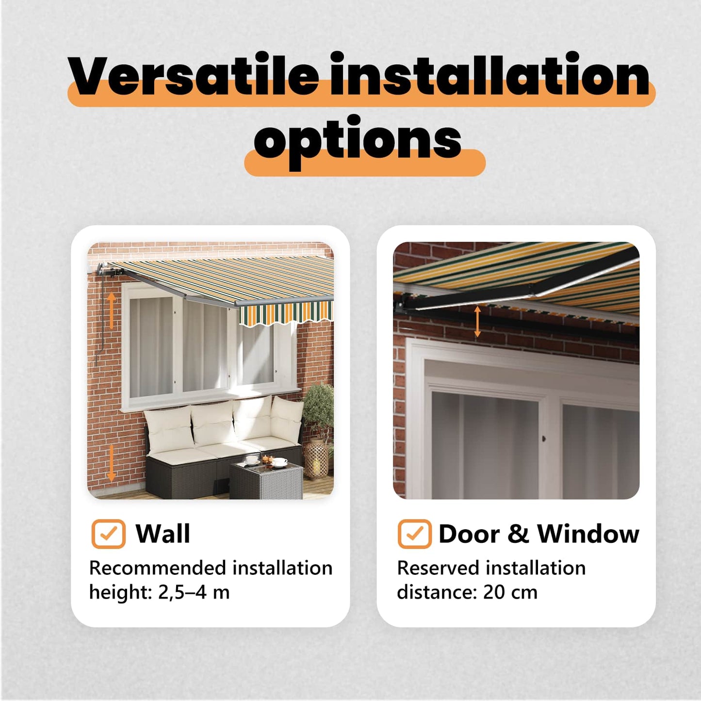 Retractable Awning Green and yellow 350 x 250 cm