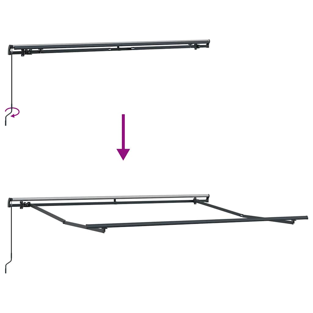 Retractable Awning Manual Green and White 350 x 250 cm