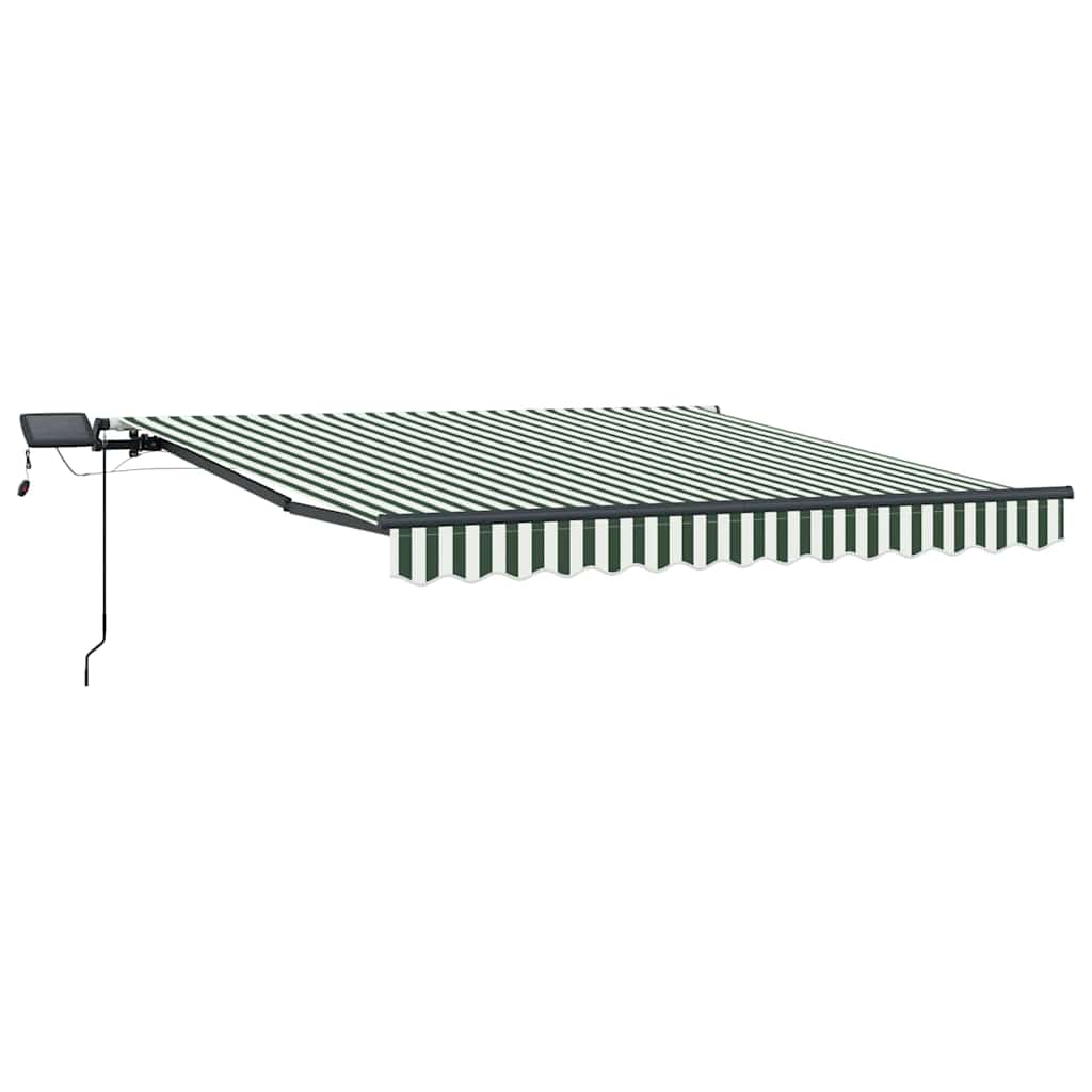 Retractable Awning Green and White 350 x 250 cm