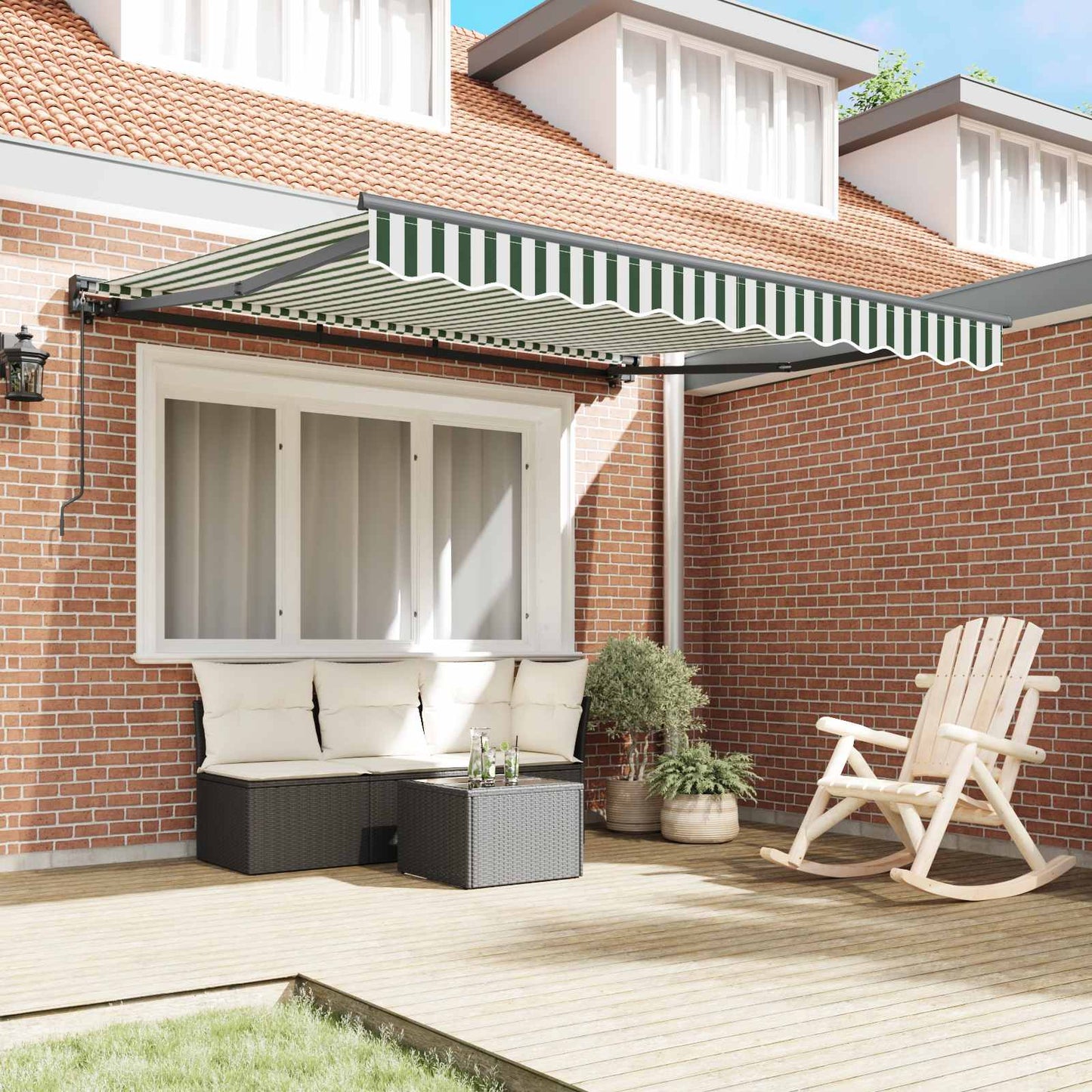 Awning Frame Green and White 350 x 250 cm