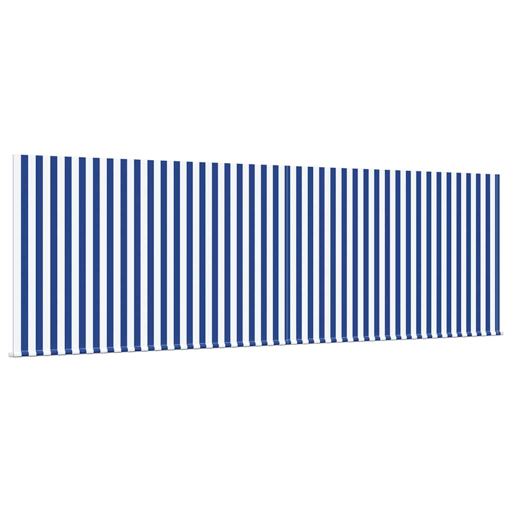 Retractable Awning Manual Blue and White 400 x 300 cm